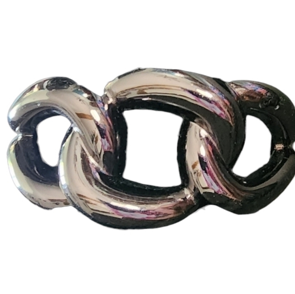 Chunky Polished Black Hinged Bangle Bracelet